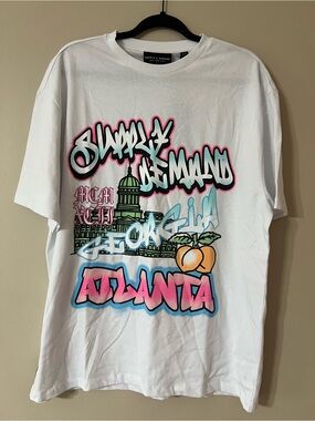 white Supply & Demand graphic t-shirt Atlanta Georgia
